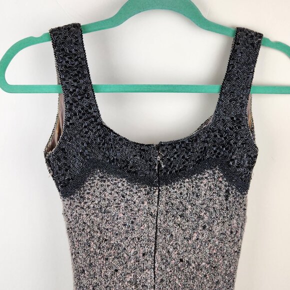 Vintage Gene Shelly's Boutique Internationale 100% Wool Beaded Midi Dress sz 10 - Picture 4 of 13